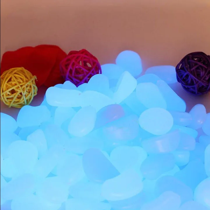 100 шт светящиеся булыжники галечные камни светится в темноте для украшения