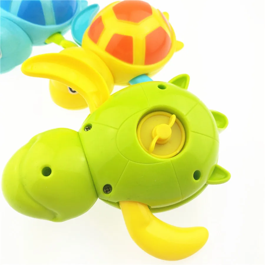 1pc Newborn Cute Cartoon Animal Tortoise Baby Bath Toy Infant Swim Turtle Chain Clockwork Classic Toys Kid Educational Toys