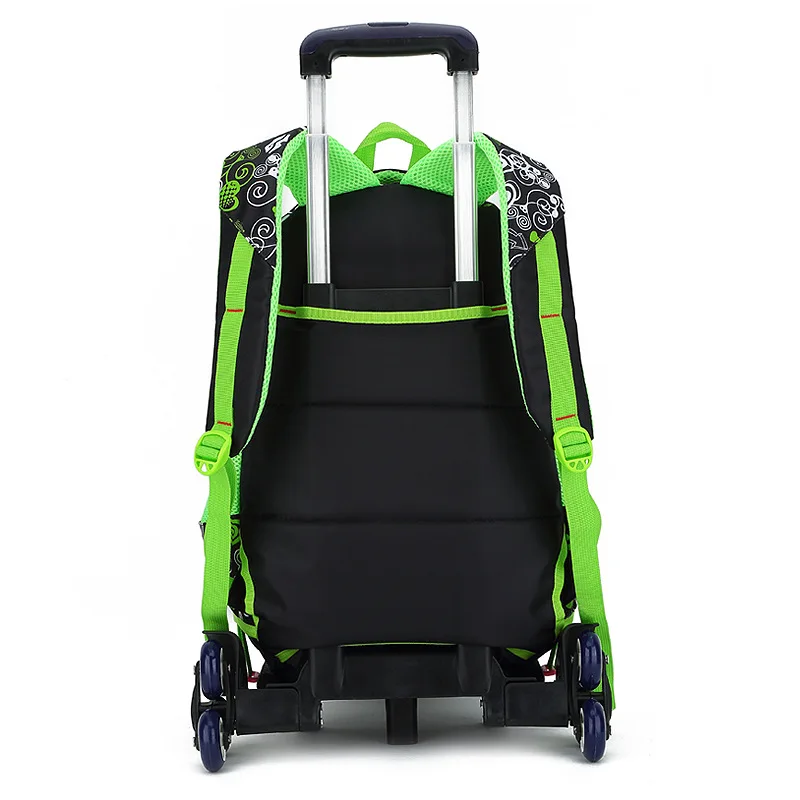 Красивая одежда с принтом школьная сумка-тележка для девочек рюкзак дети колёса