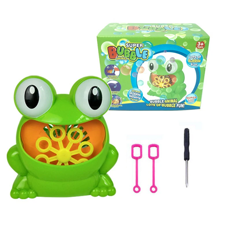 

New Cute Automatic Bubble Maker Kids Frog Bubble Blower Machine Birthday Party Wedding 500 Bubbles /Minute Children Outdoor Toys
