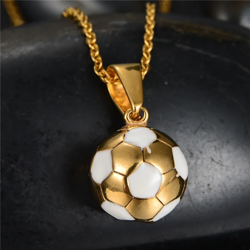 World Cup Stainless Steel Soccer Necklace Gold-Color Football Charm Pendants Colar For Men | Украшения и аксессуары