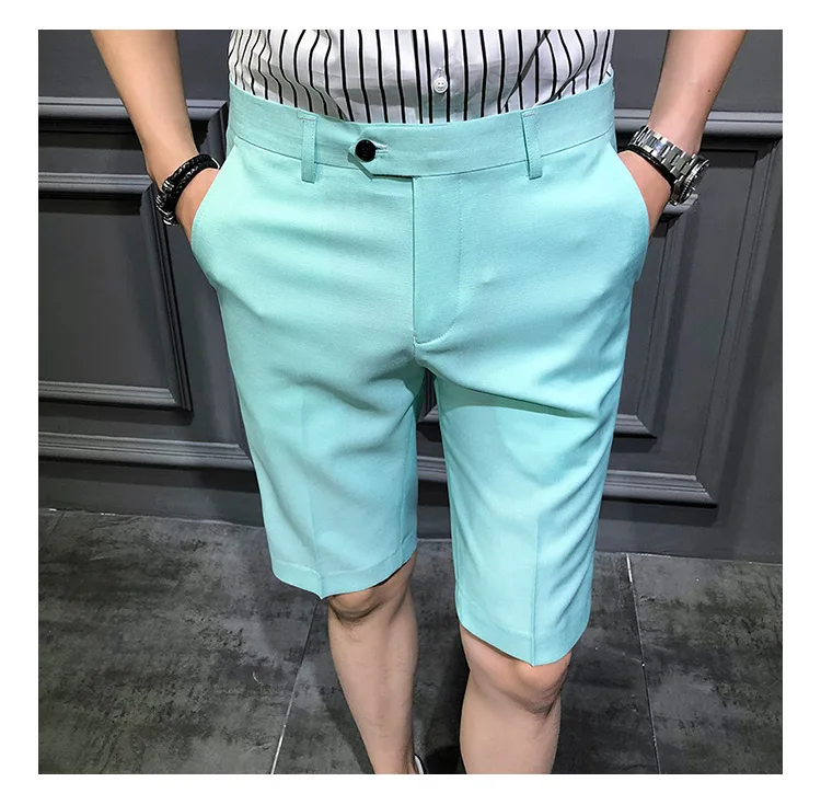 Короткий костюм брюки мужские платья брюки красные пятые Брюки Slim Fit Королевский синий Pantalon Slim Homme летние шорты Calca Social casual