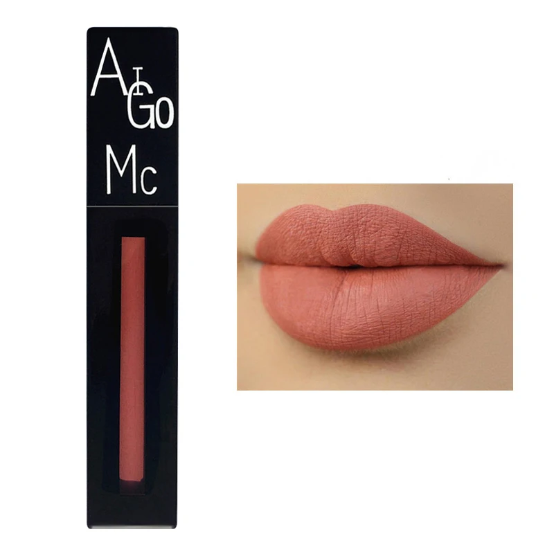 12 цветов Новая квадратная туба Матовая жидкая помада антипригарная чашка макияж