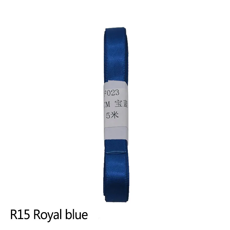 R15 5 рулонов 5 м* 10 мм корсажная атласная лента DIY упаковочная лента для свадебного украшения вечерние упаковочный материал для подарков Скрапбукинг Ремесло - Цвет: R15