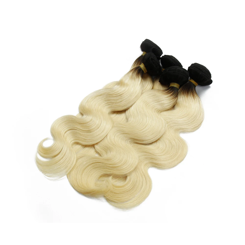 BD HAIR 1b/613 человеческие волосы блонд с темными корнями Омбре пучки застежкой