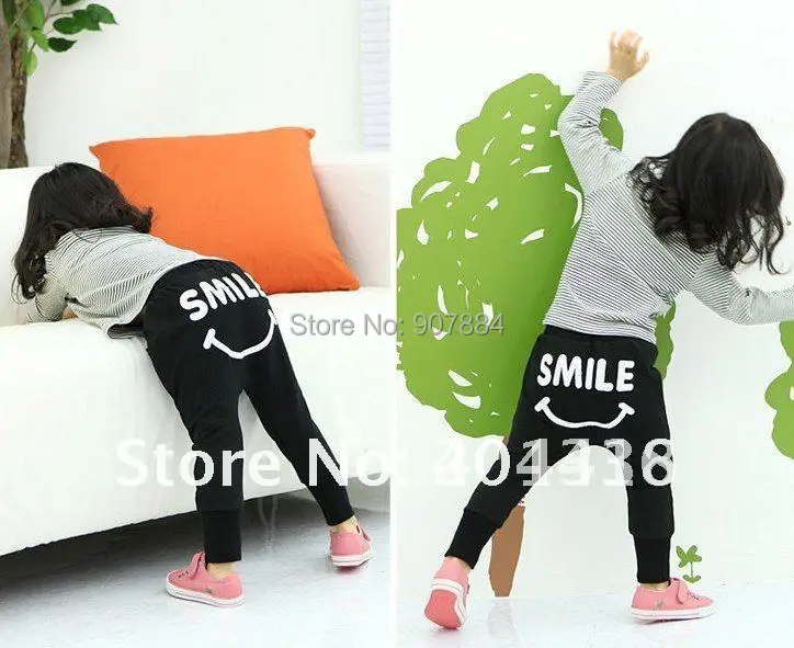 5pcs boys girls smile pants smiling mouse pant children trousers childrens gray black bottoms free shipping | Детская одежда и