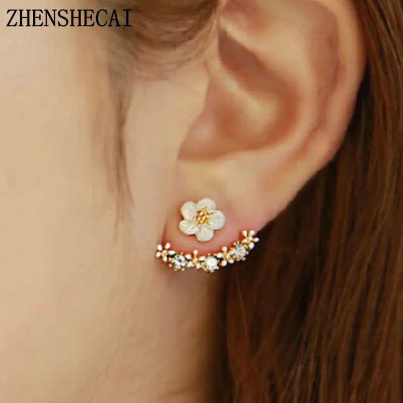 Женские серьги гвоздики с цветком вишни несколько цветов персика e0384 2017|flower stud