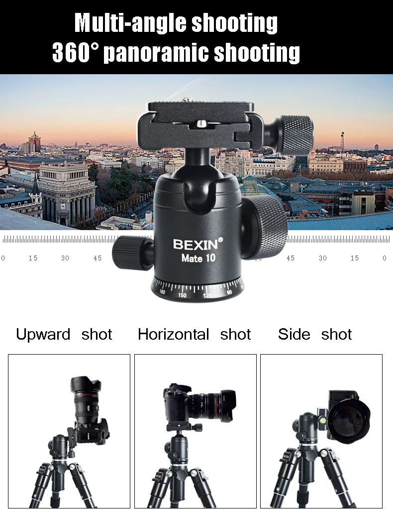 Bexin mate 10 Настольный мини-штатив для путешествий с шаровой головкой компактный для iphone DSLR камеры