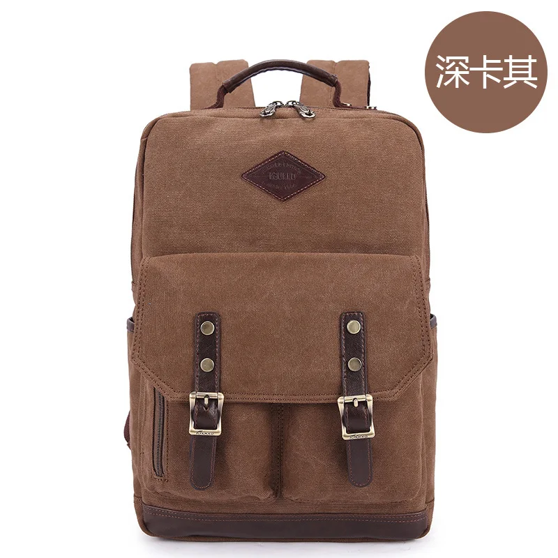 Lebolong мужские рюкзаки для подростков винтажный холщовый однотонный рюкзак Модный