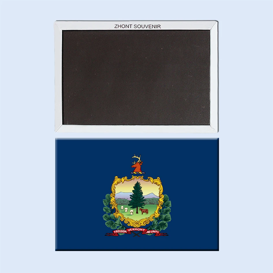 

Декоративный подарок, магнит на холодильник 053, состояние зеленой горы, флаг Вермонта