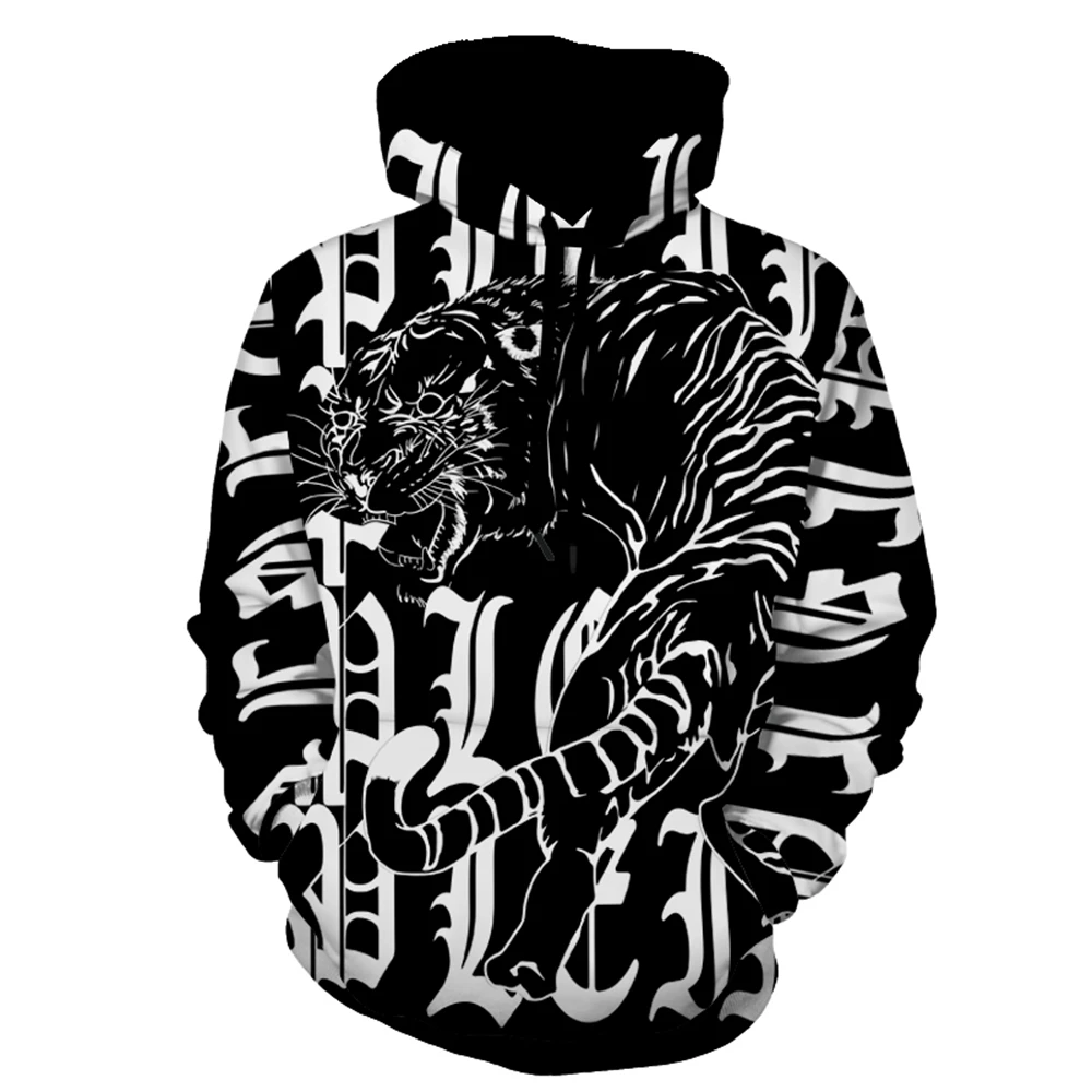 Мужские английские толстовки в полоску с карманом кенгуру Ревущие тигровые