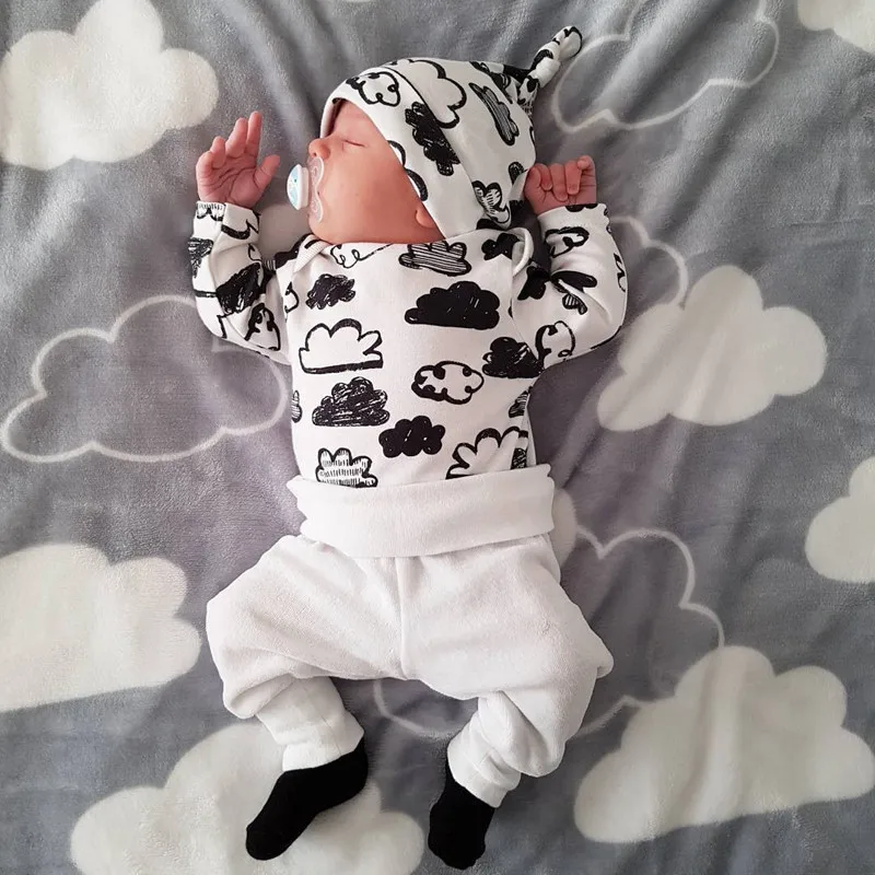 Осень 2017 г. одежда для маленького мальчика Модный хлопковый комплект одежды