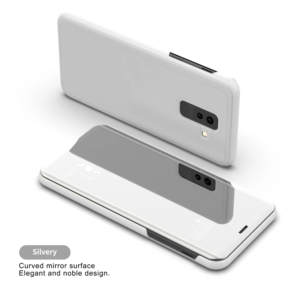 Space Silver Роскошный умный зеркальный чехол для samsung A50 A30 A60 A70 A40 для Galaxy M10 M20 M30 A8S A6S с откидной крышкой и подставкой - Цвет: Space Silver