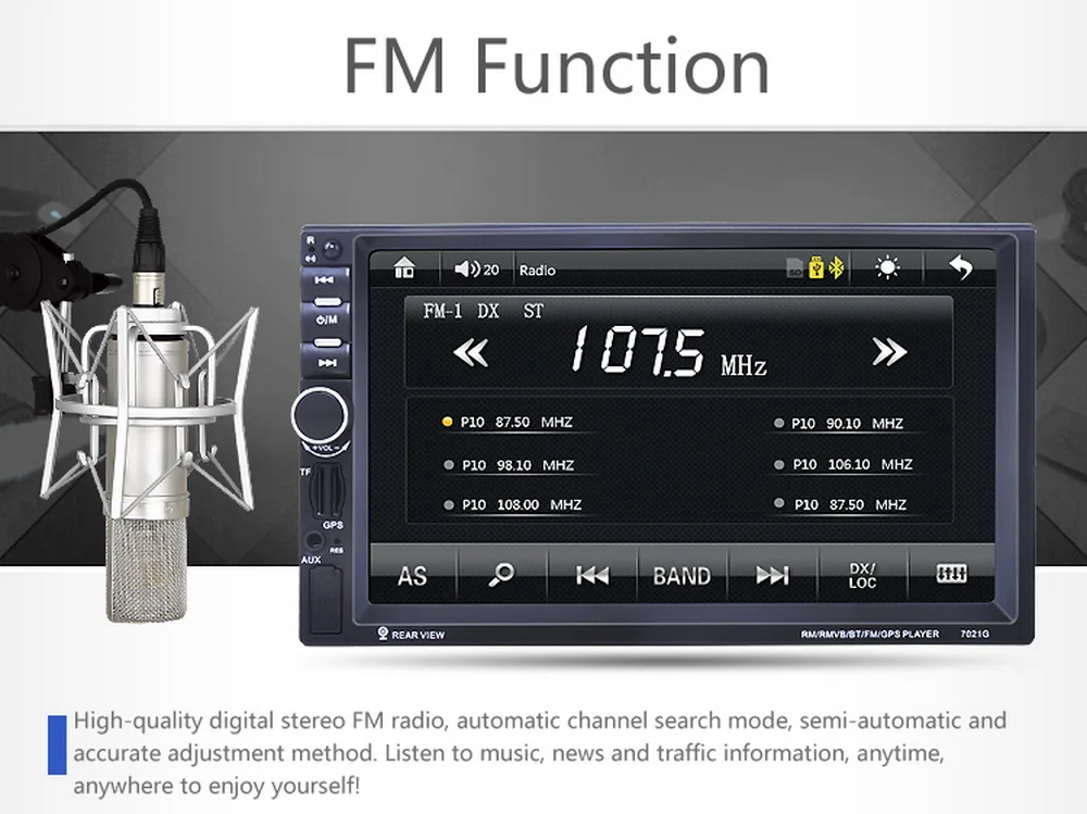 2Din автомобильный радиоприемник стерео Автозвук MP5 плеер FM USB 7 дюймов 8 г карта зеркало с Навигатором GPS ссылка экран для телефона Android