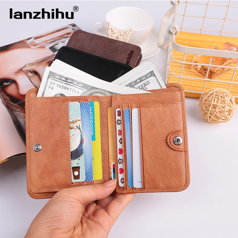 Мужские RFID блокирующие кошельки из натуральной кожи для мужчин винтажный