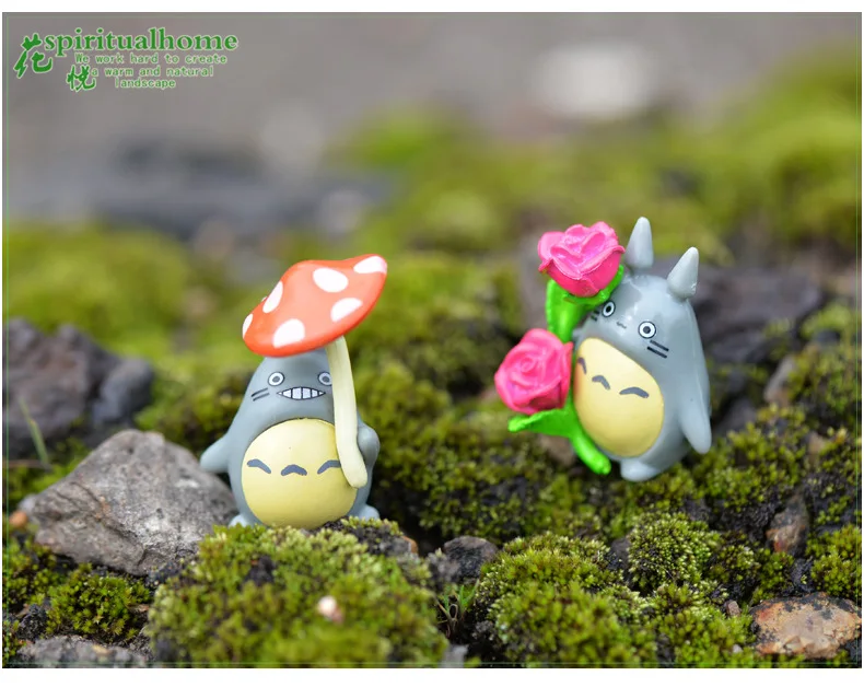 8 шт. миниатюрные фигурки Totoro мох микро пейзаж ПВХ детские подарки миниатюрная