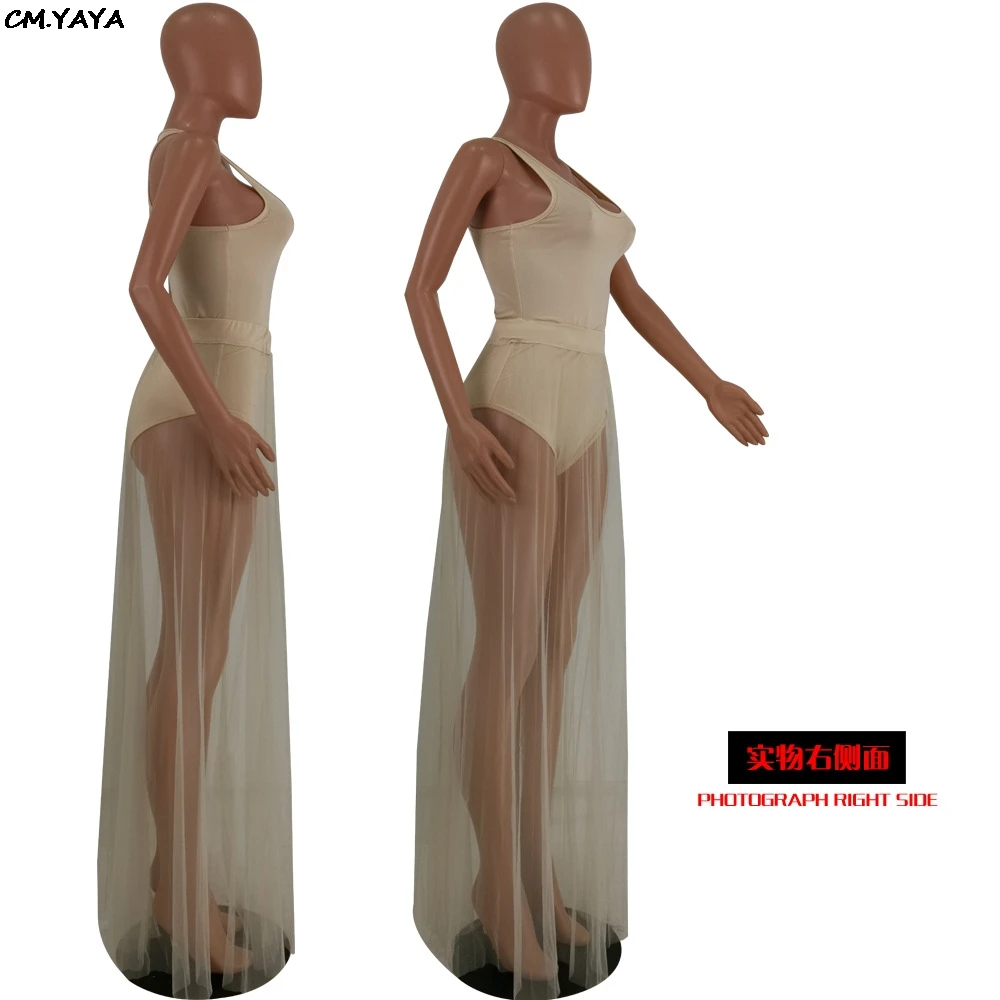 Женский плавательный костюм без рукавов Сетчатое прозрачное пляжное