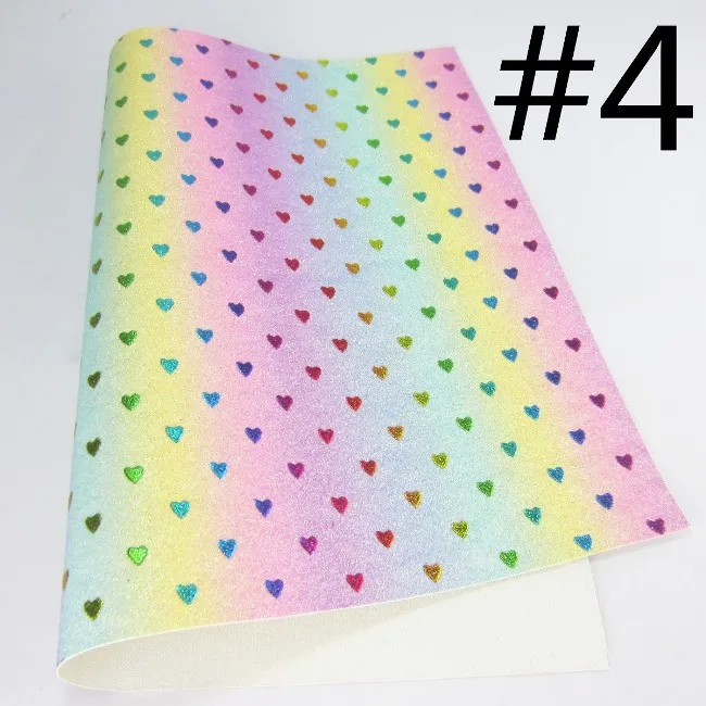 4 Chunky Glitter Fabric Leather For Shoes DIY Bows A4 Sheet 8"x11.8" 1piece DG005 - Цвет: 4