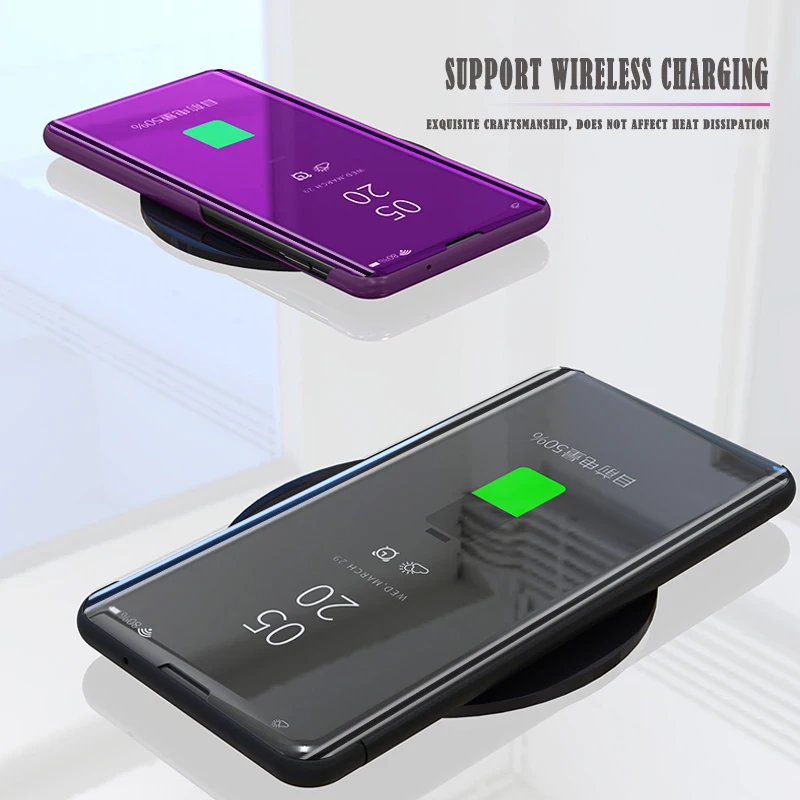 Защитный чехол для Samsung Galaxy M10 M20 M30 откидной зеркальный чехол-подставка телефона