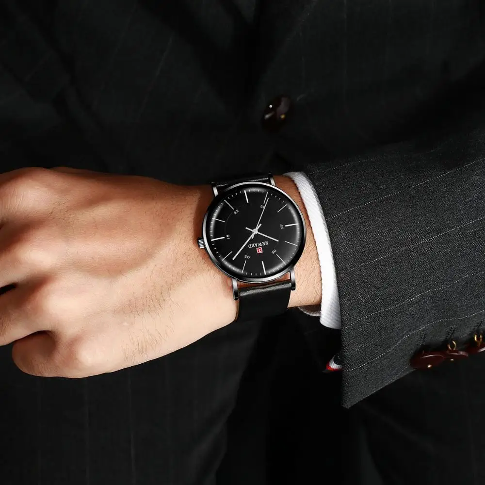 

REWARD Luxury Men Watch 6mm Top Ultra-thin Watch Men Watch Waterproof Relogio Masculino Reloj Hombre Fashion Men's Watch Clock