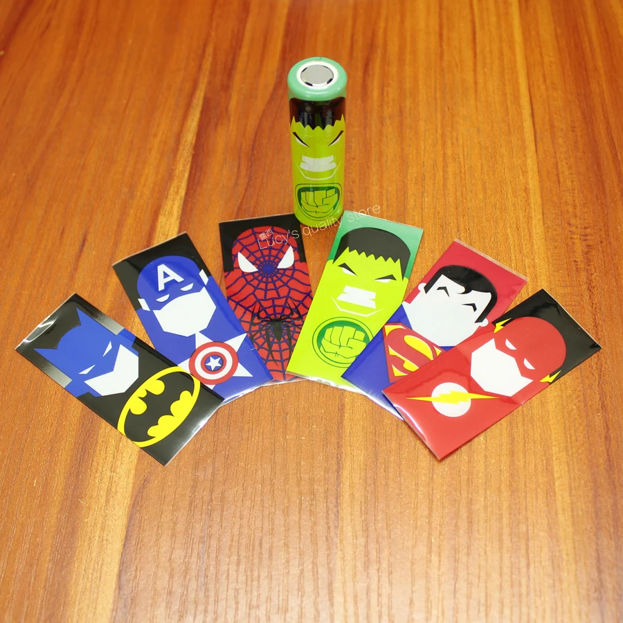 

50pcs/lot 18650 Battery Skin Heat-shrinkable Casing Film Insulated Pvc Personality Cartoon Outer