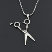 new arrival mens hip hop necklace chokers necklace punk style stainless steel antique scissors pendant necklacecagf0004