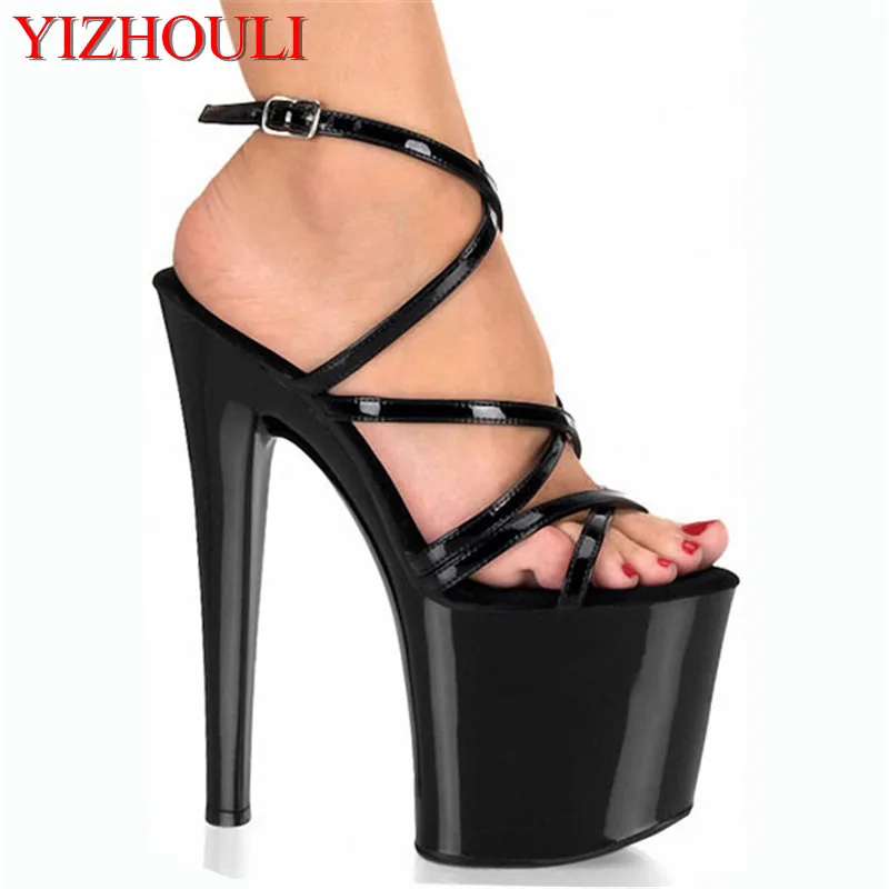 20cm Temperament high-heeled shoes, strap easily show thin sandals, sexy of the lacquer that Dance Shoes