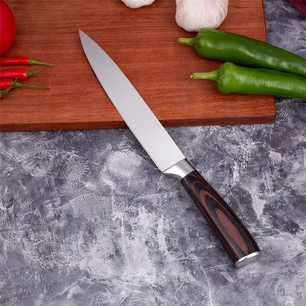 8.0 Slicing Knife Mokithand 5pcs Kitchen Knife Set Professional Japanese Chef Knives 7CR17 High Carbon Stainless Steel Meat Santoku Paring Knife - Цвет: 8.0 Slicing Knife