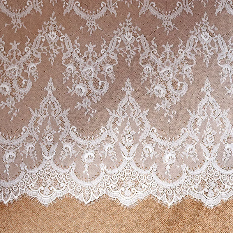 

3Meters/lot 150cm Wide Eyelashes Lace Trims White Black Clothes Lace Fabric DIY Accessories Clothing Sewing Lingeire Materials