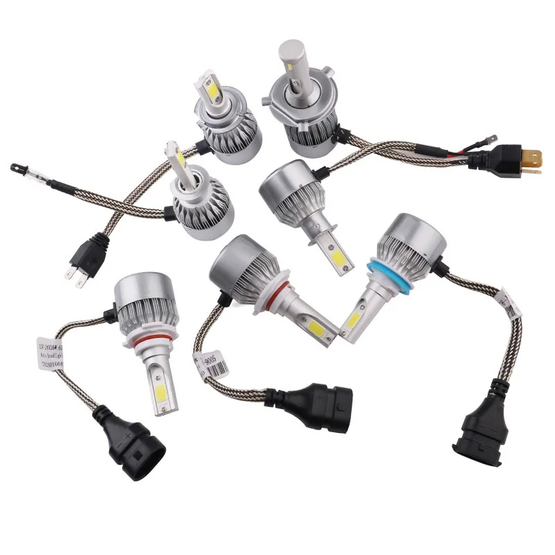 2PCS Car Light C6 H4 H1 H7 H3 H11 9005 9006 72W 7600LM 6000K LED lamp headlights Fog 6500K styling DC 12V | Автомобили и