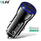 OLAF Быстрая зарядка 3,0 USB Автомобильное зарядное устройство А металлическое автомобильное зарядное устройство USB Автомобильное зарядное устройство 2 порта для Samsung Huawei