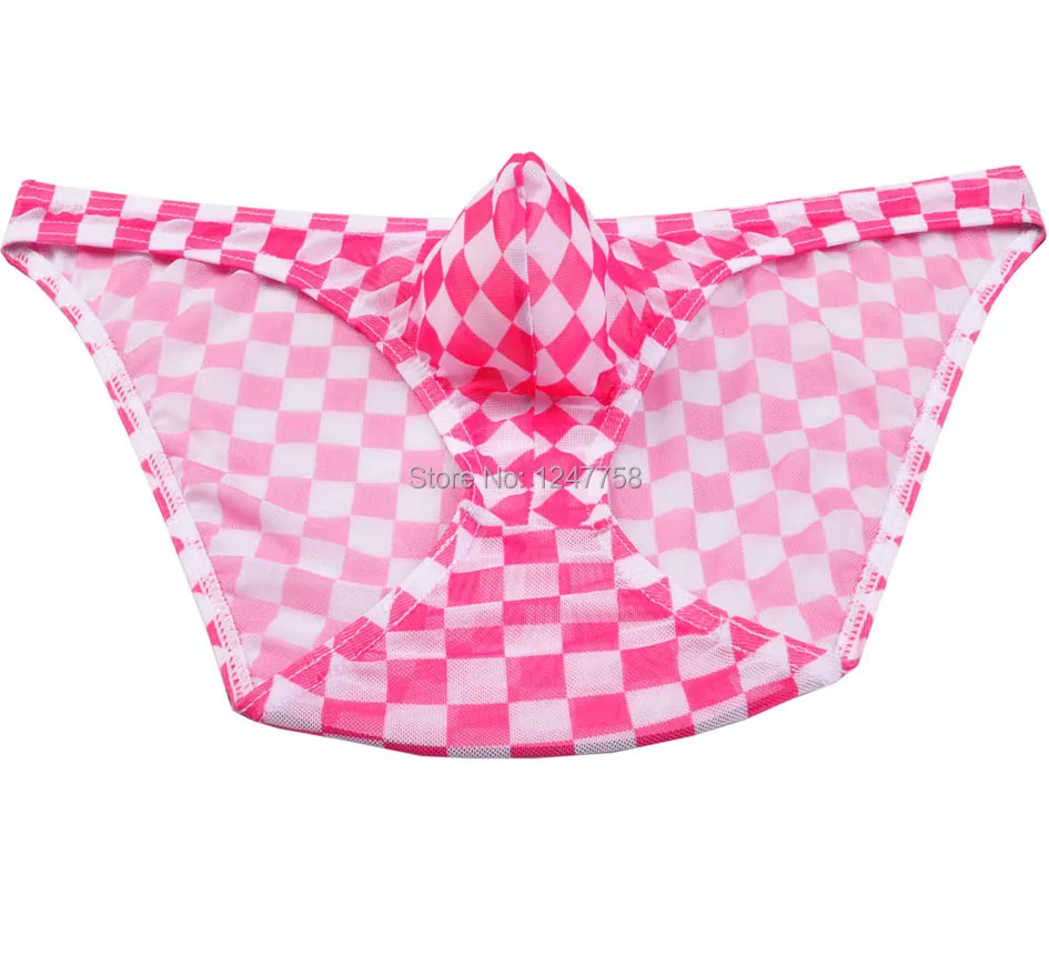 Для мужчин краткое сетки плед мини Брюки для девочек Нижнее Бельё дуга Чехол