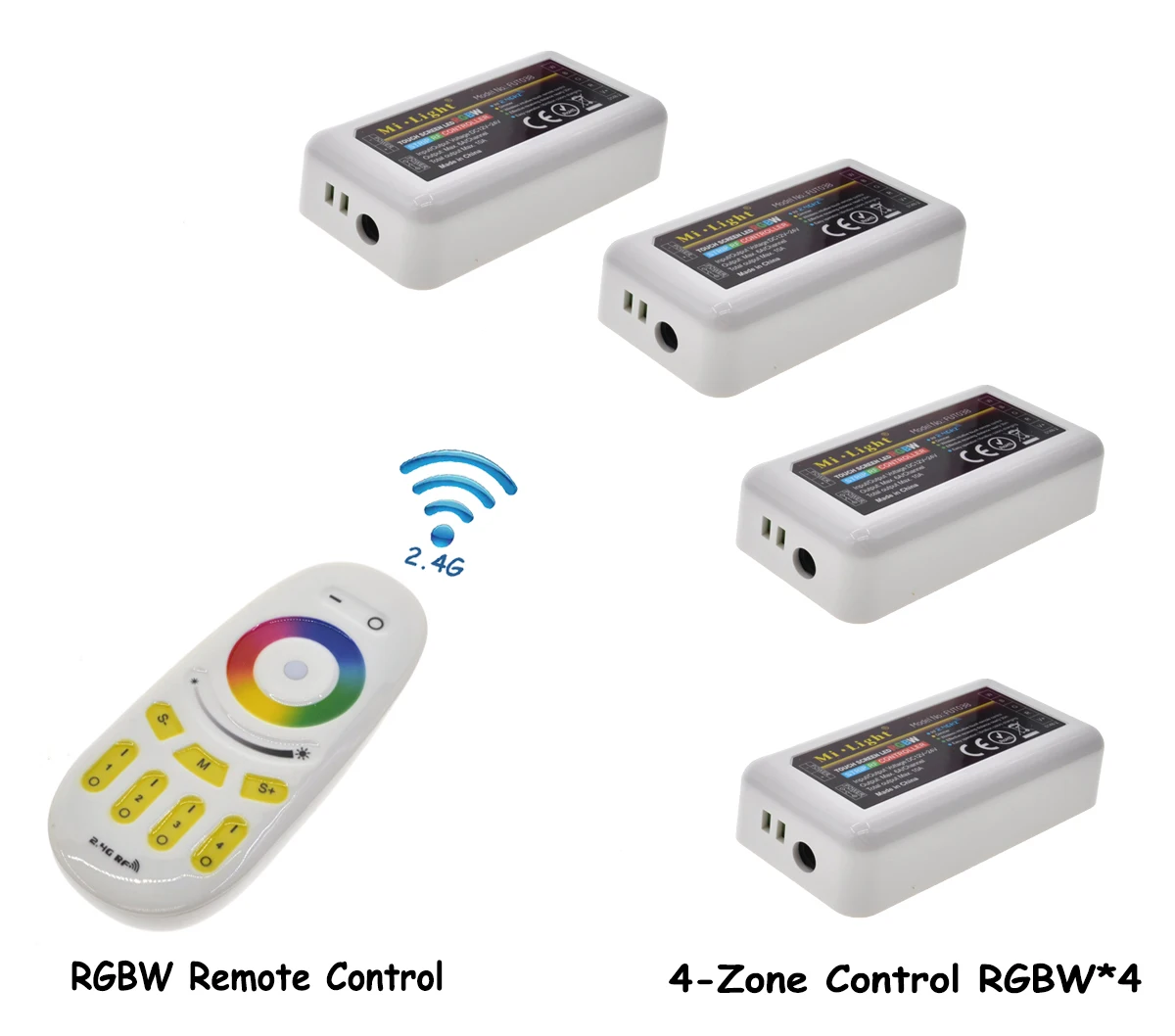 Mi Light RF 2 4G RGBW Сенсорный пульт дистанционного управления + 4 шт. RGB контроллер полосы