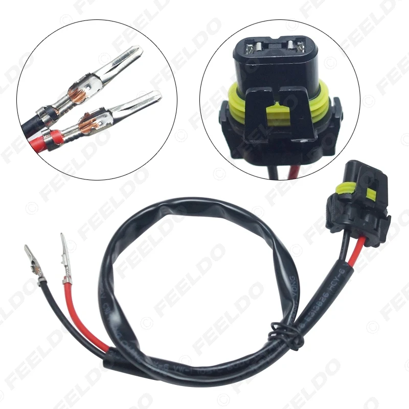 FEELDO 1 шт. комплекты автомобильных H11-Pin 9005/9006 Женский Кабель питания HID