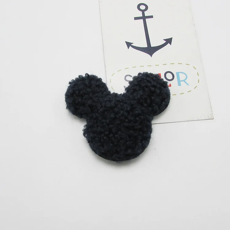 navy blue 30 шт./лот 5,5x5 см плюшевые бархатные кошачьи головы мягкие аппликации DIY ручной работы Детские аксессуары для волос и шитья одежды - Цвет: navy blue
