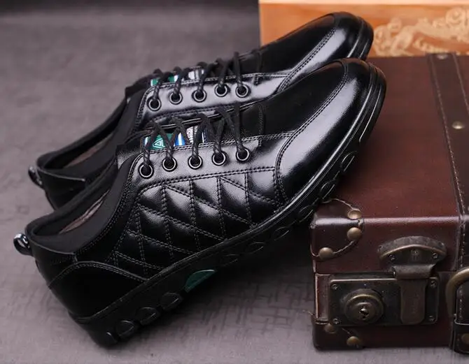 Брендовая незаметная обувь для подъема новая мужская повседневная на шнуровке