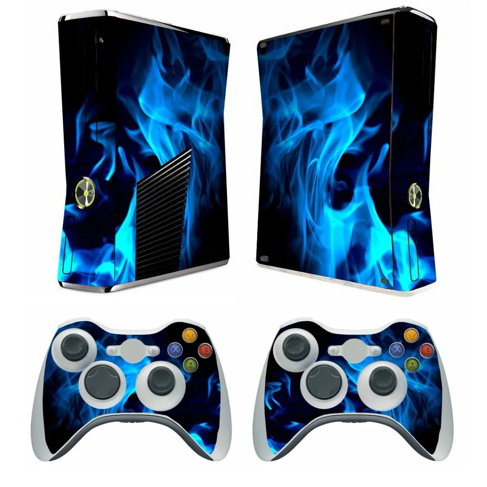 261 огненная виниловая Защитная Наклейка для Microsoft Xbox 360 Slim и 2 шт. наклеек