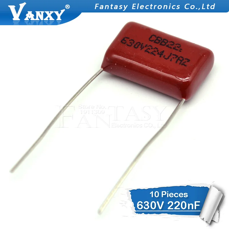 

10PCS 630V224J 0.22UF Pitch 15mm 224 630V 220nf CBB Polypropylene film capacitor