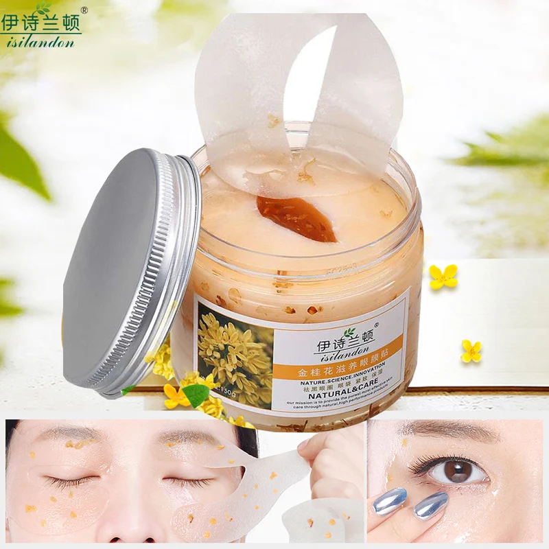 Isilandon Gold osmanthus fragrans маска для глаз коллаген патч для глаз уход за кожей лица для устранения темных кругов лифтинг, укрепление сыворотки 60 шт