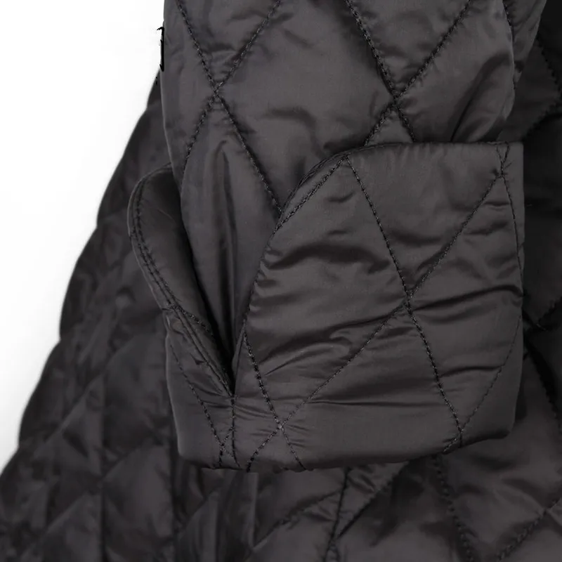 30 женское винтажное длинное пальто черное Стеганое размера плюс 4xl для Одри