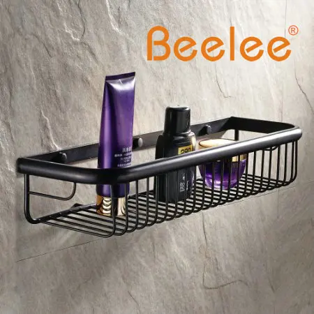 Beelee Modern Wall Mount Solod Brass Shower Basket and Storage Caddy Soap Wire Holder Oil Rubbed Bronze Finish | Обустройство дома