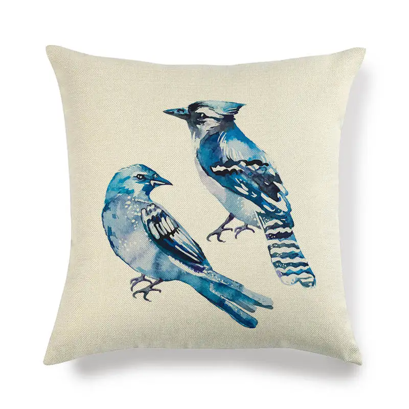 45 см* 45 см акварель Kingfisher и Swallow лен/хлопковая подушка для дивана Чехлы диванная Подушка Обложка Домашняя Декоративная Подушка Чехлы