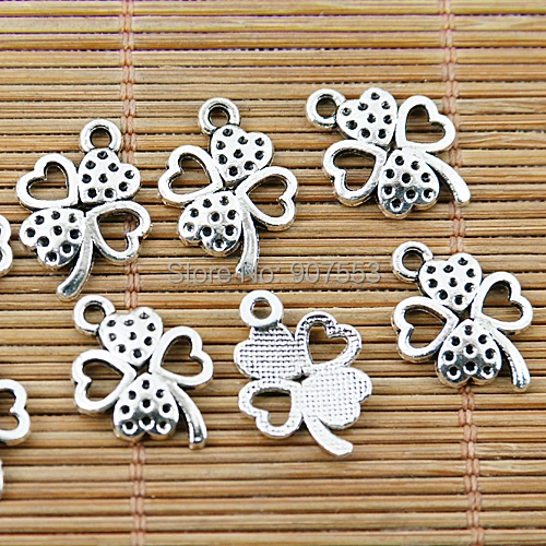 

50pcs Tibetan silver heart leaf charms EF1367