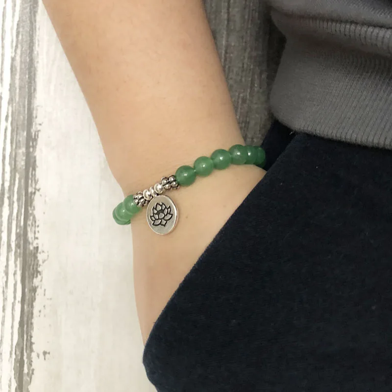 Браслеты Mala OM для мужчин и женщин украшение на запястье в стиле бохо с подвеской