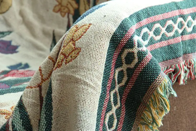 Жаккардовое Хлопковое одеяло CHAUSUB зимнее домашнее для отдыха дивана покрывало