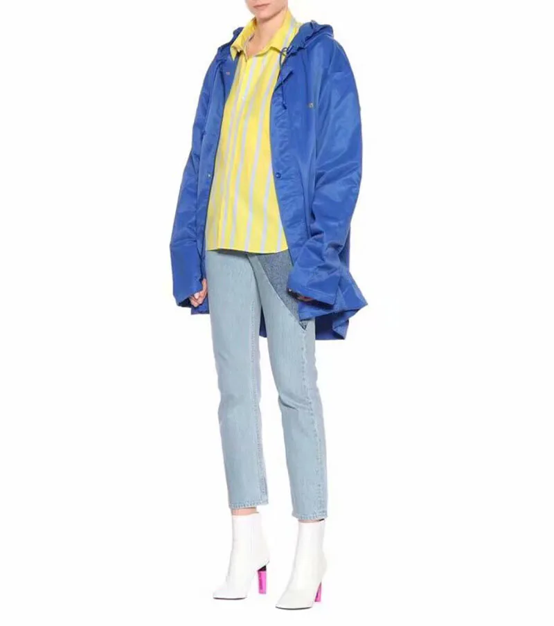 19SS новые куртки от Vetements модная уличная одежда большой плащ верхняя одежда куртки от Vetements желтый синий Vetements куртка