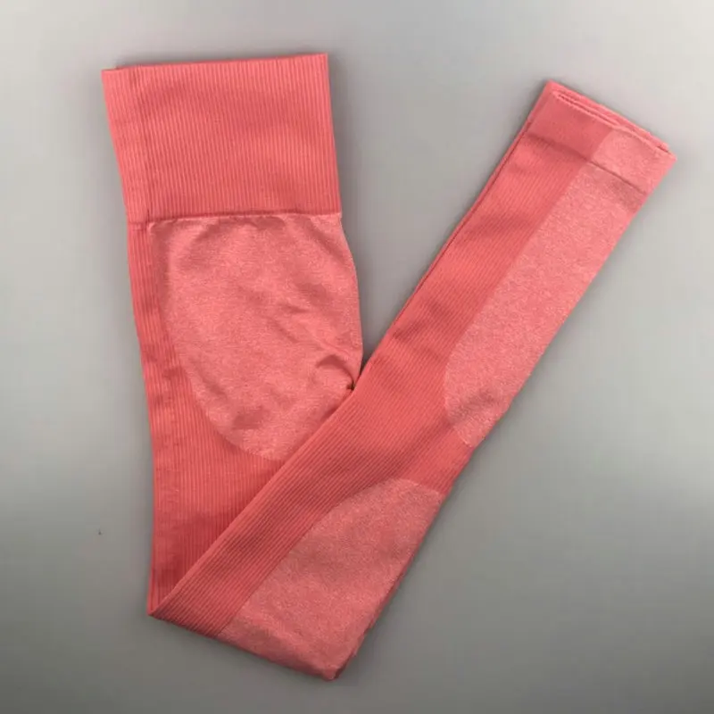 Watermelon red Энергетические бесшовные Лоскутные Спортивные Леггинсы для женщин фитнес пуш-ап бедра Леггинсы для йоги Высокая талия тренировки тренажерный зал Спортивные штаны активная одежда - Цвет: Watermelon red