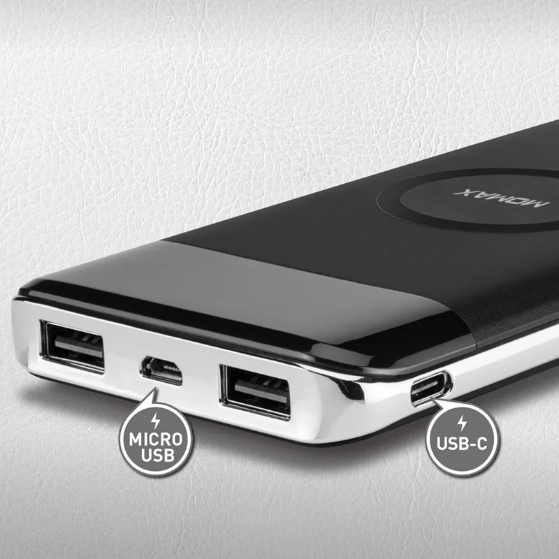 MOMAX Qi Wireless Power Bank Charger Pad 10000mAh Dual USB Smart Charging Battery Pack for Mobile Phone | Мобильные телефоны и