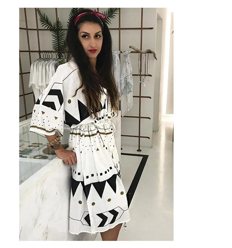 Пляжная накидка Fitshinling с Боковым Разрезом геометрической формы соблазнительный