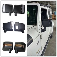 for wrangler side view mirrors housing with led white drl amber turn signal lights for jeep wrangler jk accessories